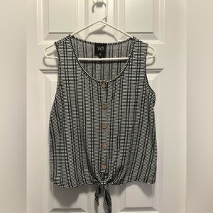 W5 Black and White Striped Women's Top